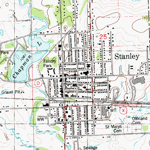 Topographic Map of Our Saviours Lutheran Church, WI
