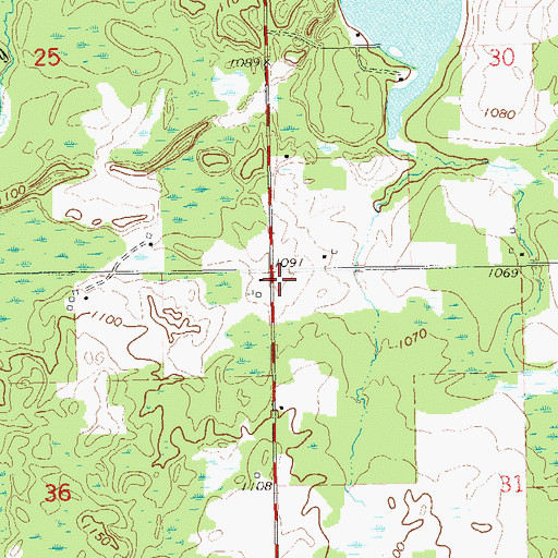 Topographic Map of Pleasant Ridge School (historical), WI