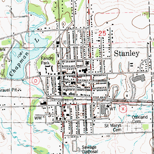 Topographic Map of Trinity Christian Fellowship Church, WI