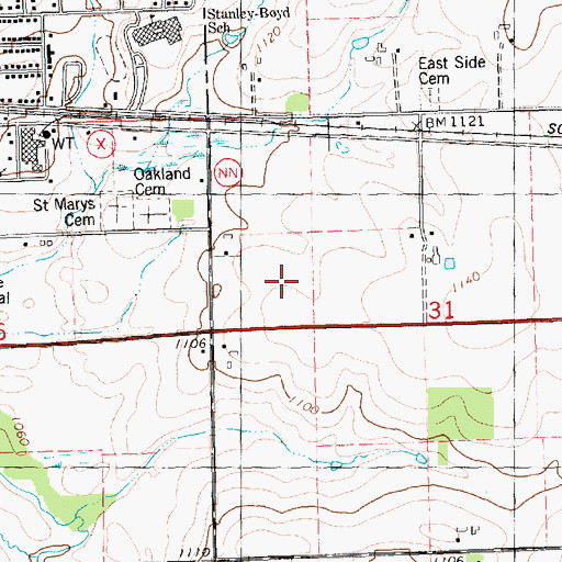 Topographic Map of Our Lady of Victory Hospital, WI