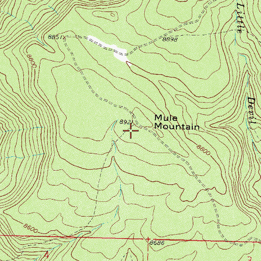 Topographic Map of Mule Mountain, CO