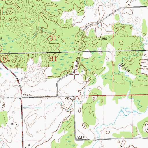 Topographic Map of White Pine School (historical), WI