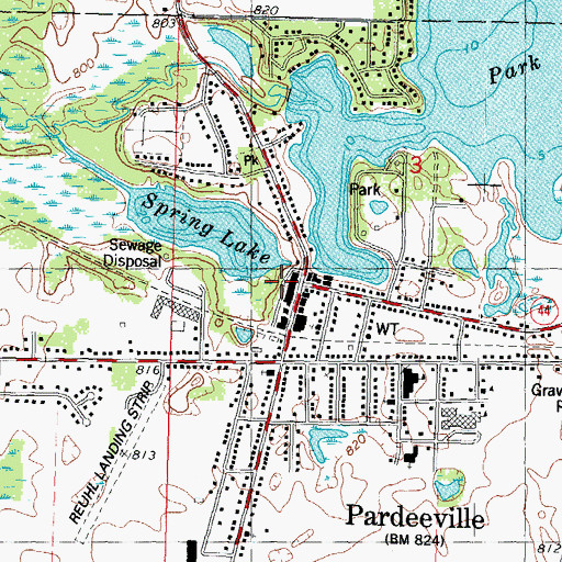 Topographic Map of Angie Williams Cox Public Library, WI