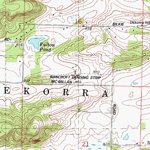 Topographic Map of Bancroft Landing Strip (historical), WI
