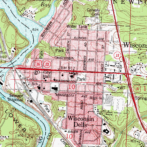 Topographic Map of Bethany Evangelical Lutheran Church, WI