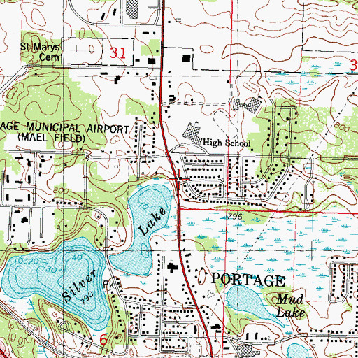 Topographic Map of Bible Baptist Church, WI