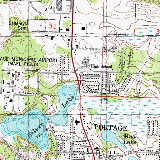 Topographic Map of Bible Baptist School, WI