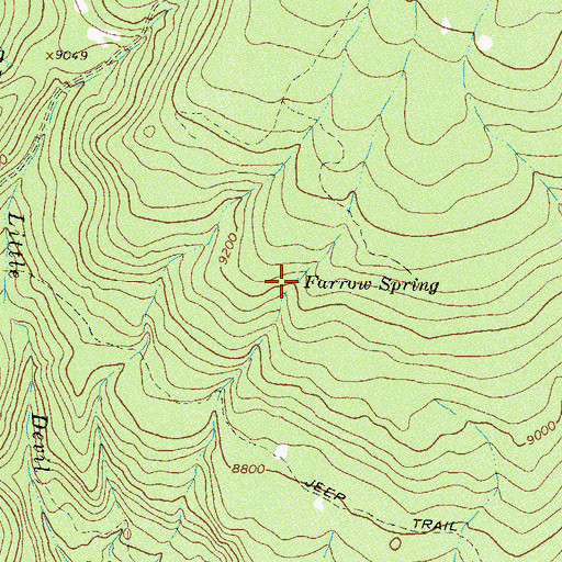 Topographic Map of Farrow Spring, CO