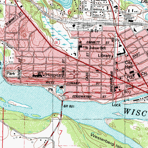 Topographic Map of Divine Savior Nursing Home, WI