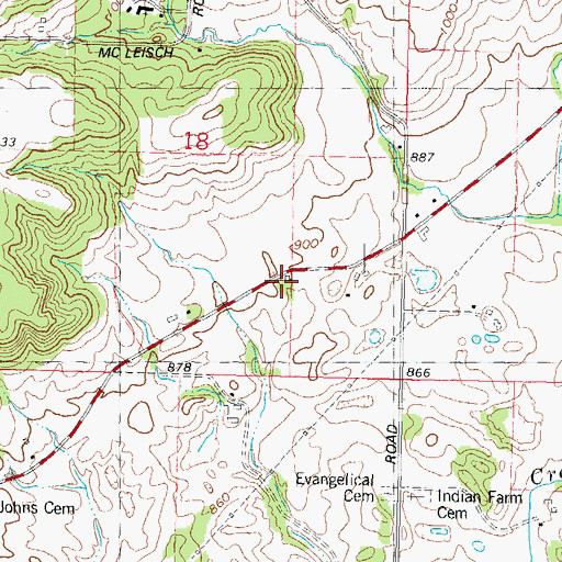 Topographic Map of Durwards Glen School (historical), WI