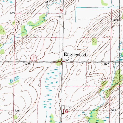 Topographic Map of Englewood, WI