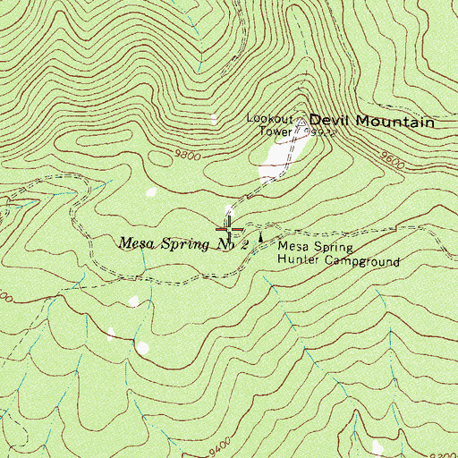 Topographic Map of Mesa Spring Number 2, CO