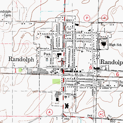 Topographic Map of First Methodist Church, WI