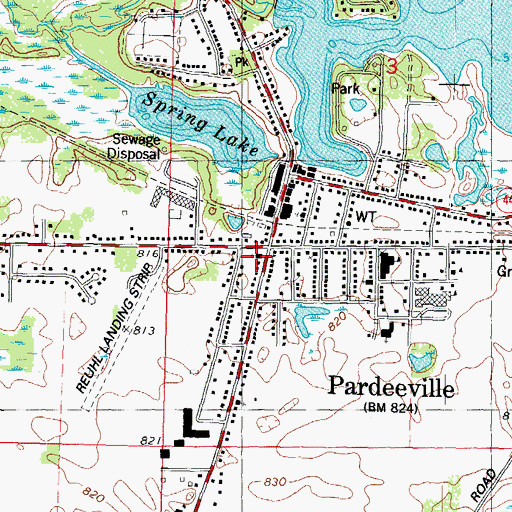 Topographic Map of First Presbyterian Church, WI
