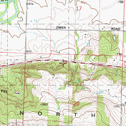 Topographic Map of Hillside School (historical), WI