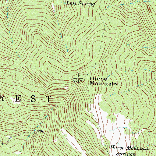 Topographic Map of Horse Mountain, CO