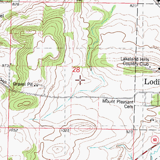 Topographic Map of Lodi High School, WI