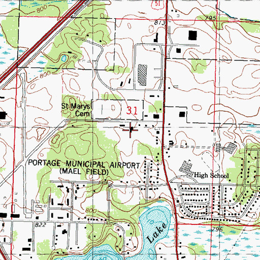 Topographic Map of Madison Area Technical College - Portage, WI
