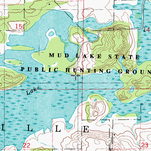 Topographic Map of Mud Lake State Public Hunting Grounds, WI