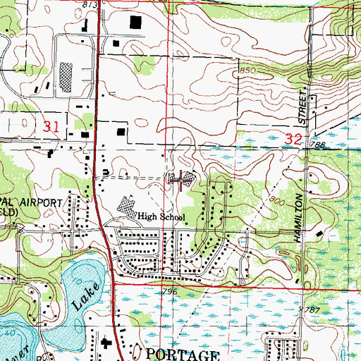 Topographic Map of Muir Elementary School, WI