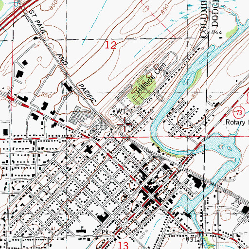 Topographic Map of New Testament Baptist Church, WI