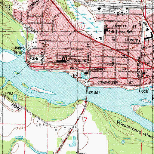 Topographic Map of Pauquette Park, WI