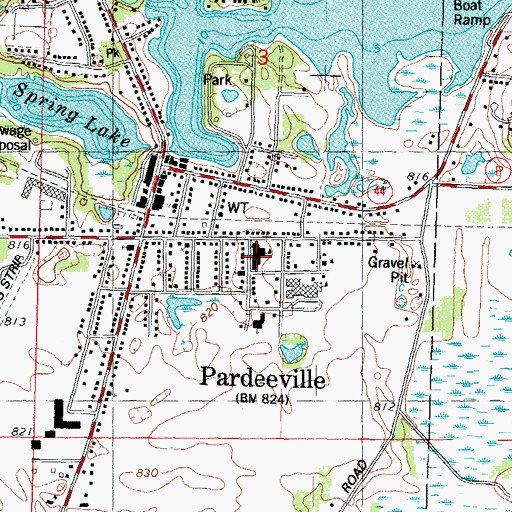 Topographic Map of Pardeeville Elementary School, WI