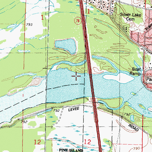 Topographic Map of Portage Presbyterian Church, WI