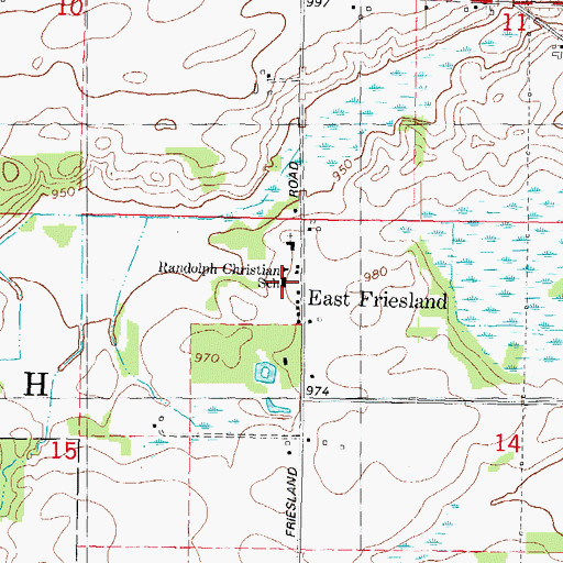 Topographic Map of Randolph Christian School, WI