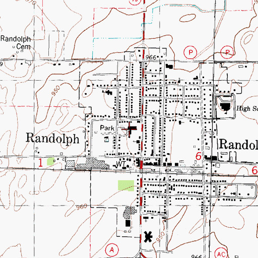 Topographic Map of Randolph Elementary / Middle School, WI