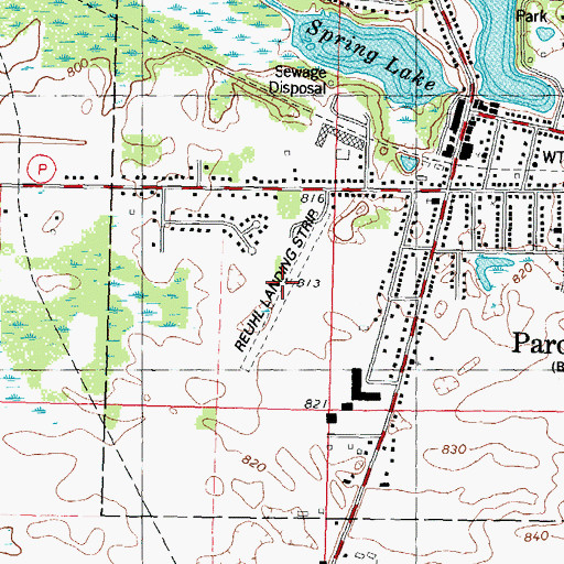 Topographic Map of Reuhl Landing Strip (historical), WI