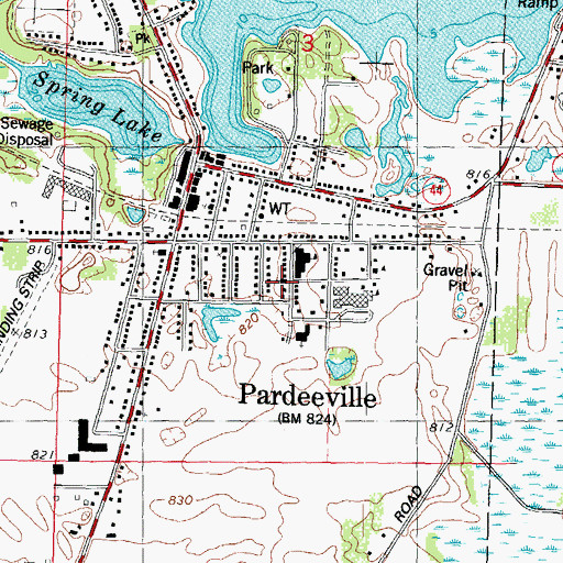 Topographic Map of Saint Johns Evangelical Lutheran Church, WI