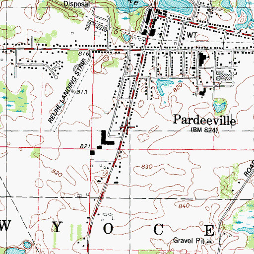 Topographic Map of Saint Marys Roman Catholic Church, WI