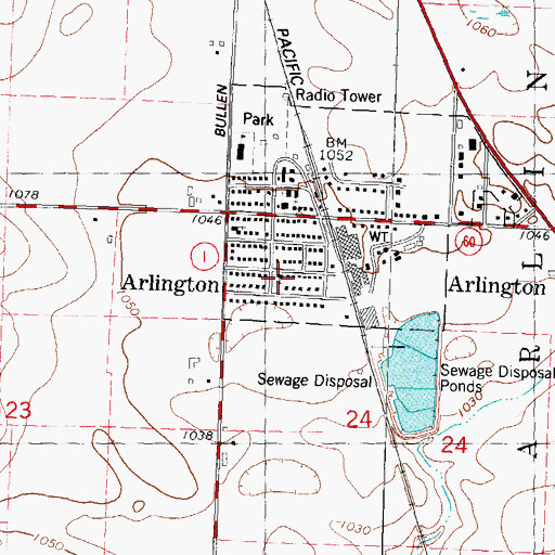 Topographic Map of Saint Peters Lutheran Church, WI