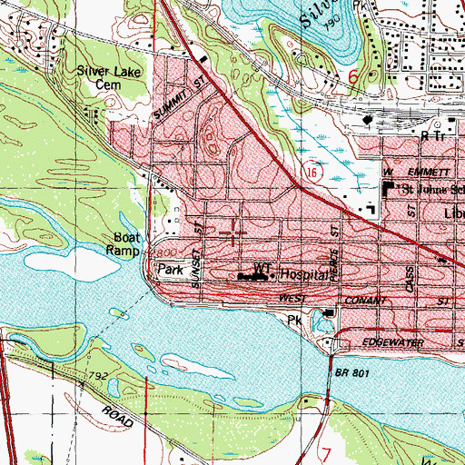 Topographic Map of Sanborn Park, WI