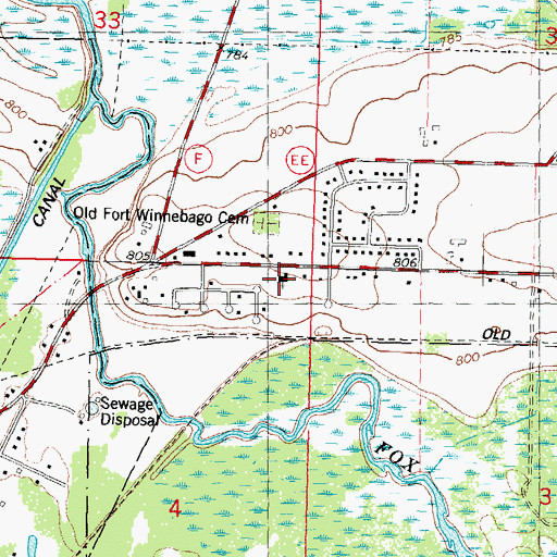 Topographic Map of Seventh Day Adventist Church, WI