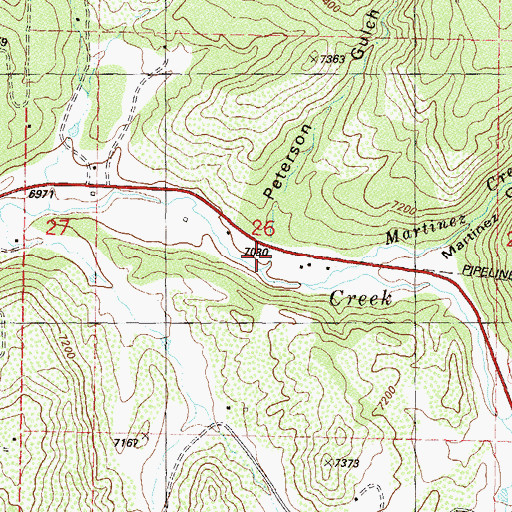 Topographic Map of Peterson Gulch, CO