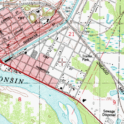 Topographic Map of Veterans Memorial Field, WI