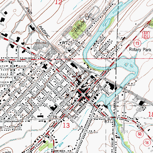 Topographic Map of Zion Evangelical Lutheran Church, WI