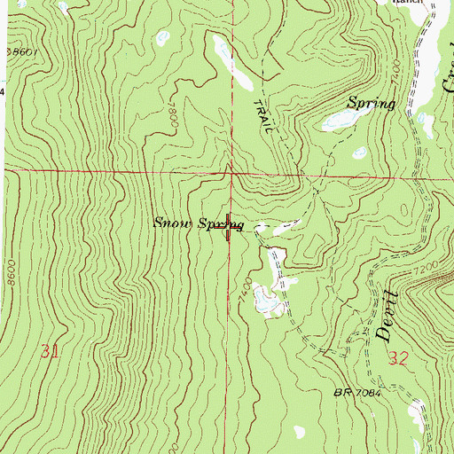 Topographic Map of Snow Spring, CO