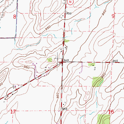 Topographic Map of Buss's Corners, WI