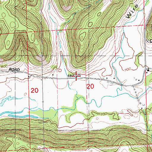 Topographic Map of Baker School (historical), WI