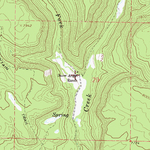 Topographic Map of Snow Angel Ranch, CO
