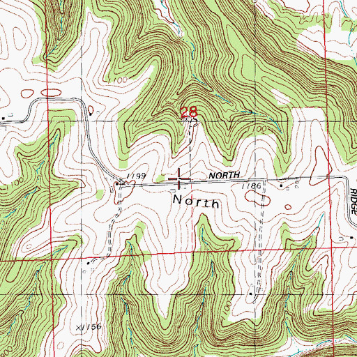Topographic Map of Evening Star School (historical), WI