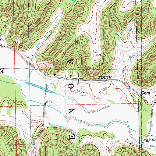Topographic Map of Harmony School (historical), WI