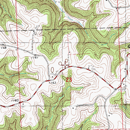 Topographic Map of Hickory Ridge School (historical), WI