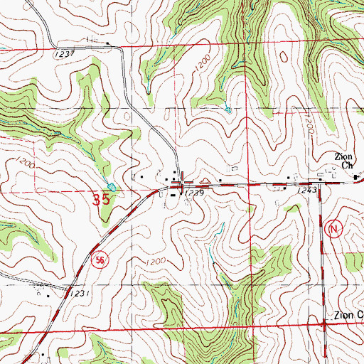 Topographic Map of Plainview School (historical), WI