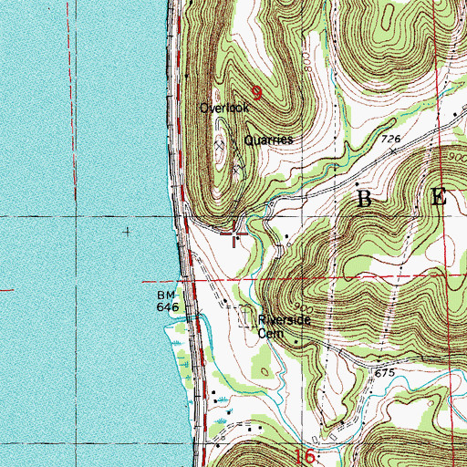 Topographic Map of Riverside School (historical), WI