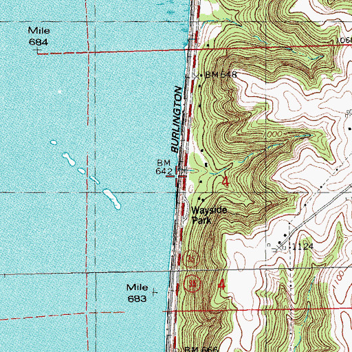 Topographic Map of Warner Landing (historical), WI