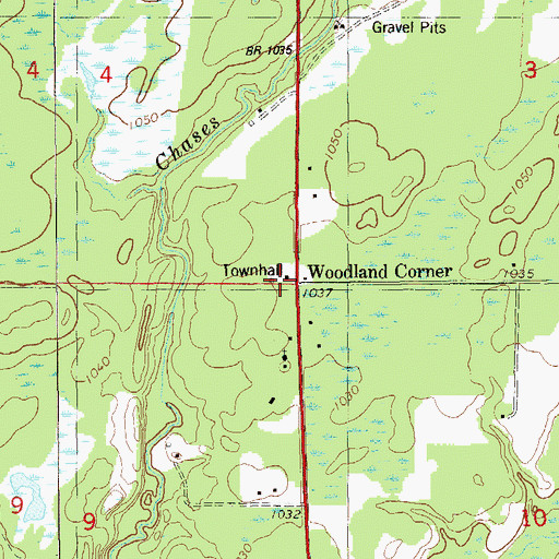 Topographic Map of Blaine Townhall, WI